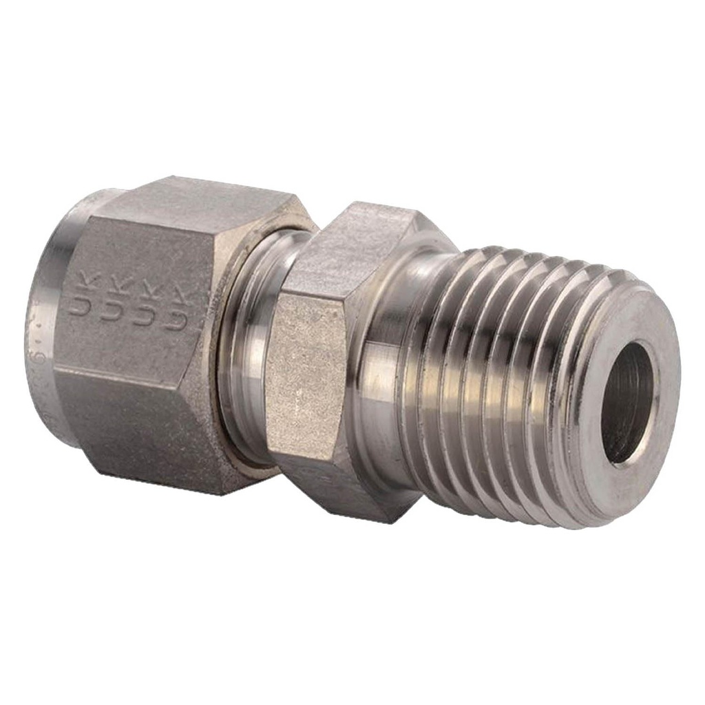 Connecteur mâle Parker  1/4" NPT-M X 10mm tube O.D , inox 316