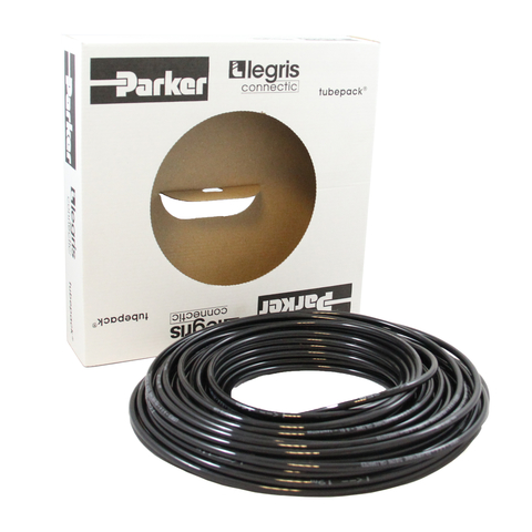 Tube polyurethane souple noir Parker Legris 0 4 X 2.5 en boîte de 100 mètres