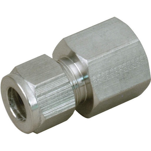 [M8FSC1/4N-316] Connecteur femelle Parker  1/4" NPT-F X 8mm tube O.D , inox 316