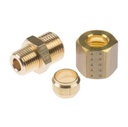 RACCORD PNEUMATIQUE DROIT EN LAITON A BAGUE ET ECROU T10 1/2" BSPT-M