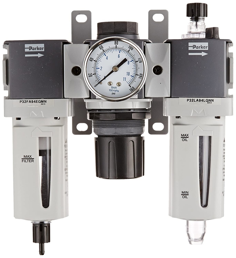 FILTRE/REGULATEUR + LUBRIFICATEUR 1/2"NPT PURGE MANUELLE 