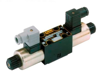 Distributeur hydraulique monostable Parker CETOP 3, 4/2 paralelle/croisé + bobine Parker 24V DC