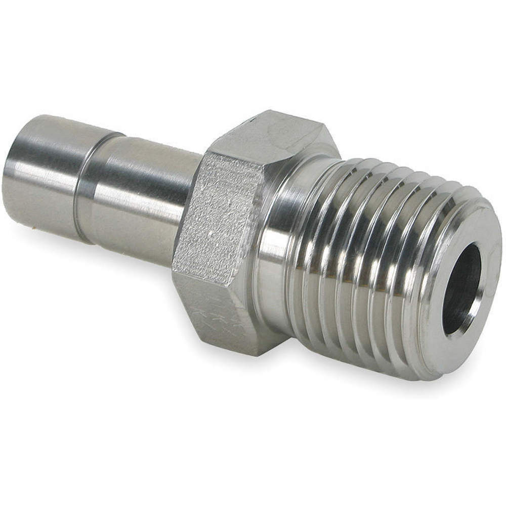 Adaptateur Parker mâle à embout lisse en inox série 739LM : 3/8'' NPT x 1/2'' (12.7 mm)