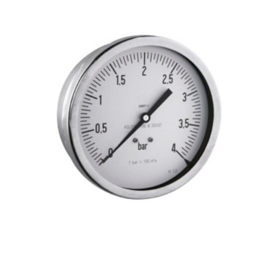 PRESSURE GAUGE (ST.ST; NS: 63; RANGE: 0 -10 Bar/160 PSI);CLAMP FLUSH MOUNTING; BACK CONN. 1/4" NPT-M; GLYCERIN FILLED)