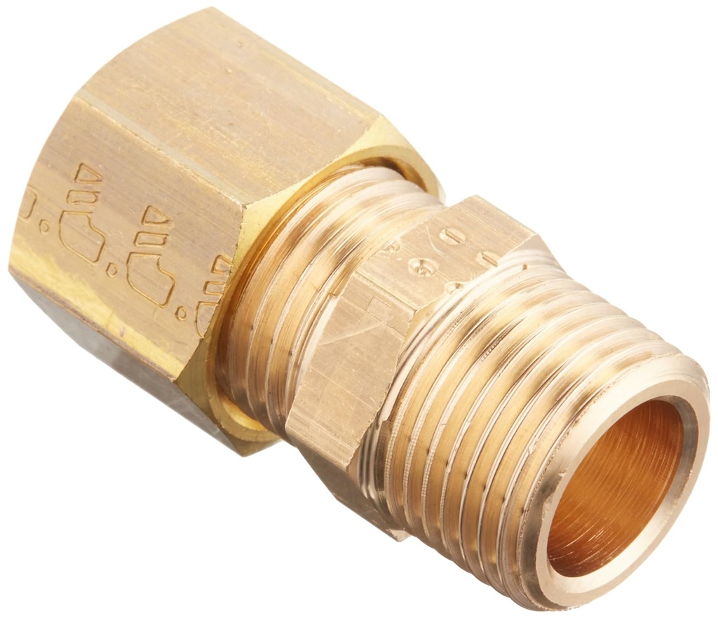 Raccord pneumatique Legris droit en laiton a bague et écrou T10 1/4" BSPT-M