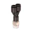Raccord pneumatique instantané Legris en Y , pour tube  8 mm X 1/4" BSPT-M