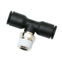 Raccord pneumatique instantané en Té , pour tube 6 mm X 1/4" BSPT-M