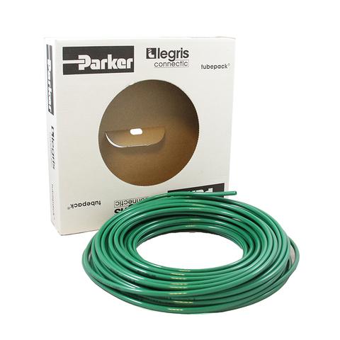 [1100U04 02] Tube polyurethane souple vert Parker Legris 4 x 2.5 mm en roulet de 100 mètres