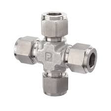 [4ECR4-316] Raccord union cross Parker 1/4" tube O.D , inox 316