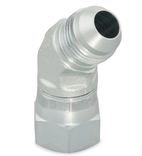 [12V6MXS] Embout mâle  JIC Triple-Lok coude à 45° , BSPP